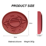Dark Red Silicone Planet Slow Feeder Dog Bowl - 2-in-1 Anti-Choke Lick Mat for Healthy Eating & Fun