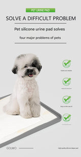 Grey Reusable Silicone Pet Pee Pad Holder - Non-Slip Training Tray with Spill-Proof Edges for Dogs & Puppies(62cm x 42cm)