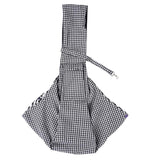 Black and White Checkered Comfortable Pet Sling Carrier for Small Dogs & Cats - Breathable Cotton Checkered Bag, Hands-Free, Safety Features