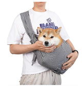Black and White Checkered Comfortable Pet Sling Carrier for Small Dogs & Cats - Breathable Cotton Checkered Bag, Hands-Free, Safety Features