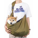 Green Breathable Pet Sling Carrier for Small Dogs & Cats - Adjustable Hands-Free Travel Pouch with Safety Leash & Pocket