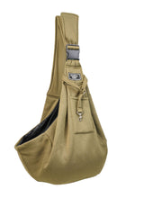 Black Breathable Pet Sling Carrier for Small Dogs & Cats - Adjustable Hands-Free Travel Pouch with Safety Leash & Pocket