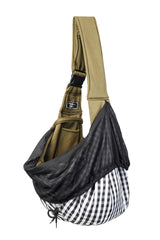 Black Breathable Pet Sling Carrier for Small Dogs & Cats - Adjustable Hands-Free Travel Pouch with Safety Leash & Pocket