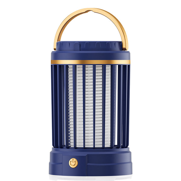 Dark Blue Portable 3-in-1 Electric Mosquito Zapper Lamp - UV Bug Killer, Warm Night Light & Bright Lantern, USB Plug-in use