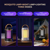 Dark Blue Portable 3-in-1 Electric Mosquito Zapper Lamp - UV Bug Killer, Warm Night Light & Bright Lantern, USB Plug-in use