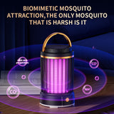 Dark Blue Portable 3-in-1 Electric Mosquito Zapper Lamp - UV Bug Killer, Warm Night Light & Bright Lantern, USB Plug-in use