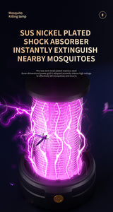 Dark Blue Portable 3-in-1 Electric Mosquito Zapper Lamp - UV Bug Killer, Warm Night Light & Bright Lantern, USB Plug-in use