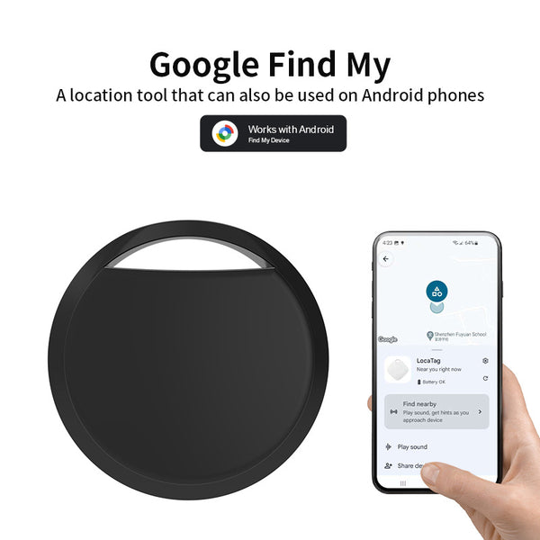White Android Tracker - Google Find My Device Compatible Luggage and Pet Tracker