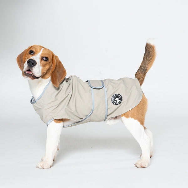 55# Grey Waterproof Reflective Dog Raincoat for Small to Large Dogs