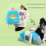 Expandable Pet Carrier Backpack for Cats & Small Dogs - Breathable Mesh, Multiple Entrances(Purple)