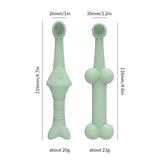 6 x Silicone Pet Toothbrush (3 Fish shape and 3 Bone shape) Green Gentle Food-Grade Silicone Pet Toothbrush - Promotes Healthy Teeth & Gums for Dogs & Cats