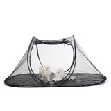 Black Portable Pop-Up Pet Tent - Lightweight Foldable Outdoor Enclosure for Dogs & Cats, Breathable Mesh Travel Kennel