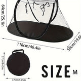 Black Portable Pop-Up Pet Tent - Lightweight Foldable Outdoor Enclosure for Dogs & Cats, Breathable Mesh Travel Kennel