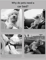 Pink Plush Dog Car Booster Seat - 2-in-1 Travel Bed for Small Dogs with Washable Cover