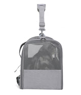 Foldable Soft-Sided Pet Carrier for Travel - Fits Cats & Small Dogs Under 6kg, with Removable Plush Bed & Shoulder Strap(grey)