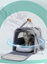 Foldable Soft-Sided Pet Carrier for Travel - Fits Cats & Small Dogs Under 6kg, with Removable Plush Bed & Shoulder Strap(pink)