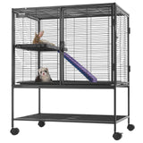 VEVOR 36" Metal Small Animal Cage 2-Tier Rolling Ferret Cage with Tray A Ramp