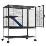 VEVOR 36" Metal Small Animal Cage 2-Tier Rolling Ferret Cage with Tray A Ramp