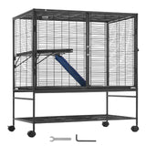 VEVOR 39" Metal Small Animal Cage 2-Tier Rolling Ferret Cage with Tray A Ramp